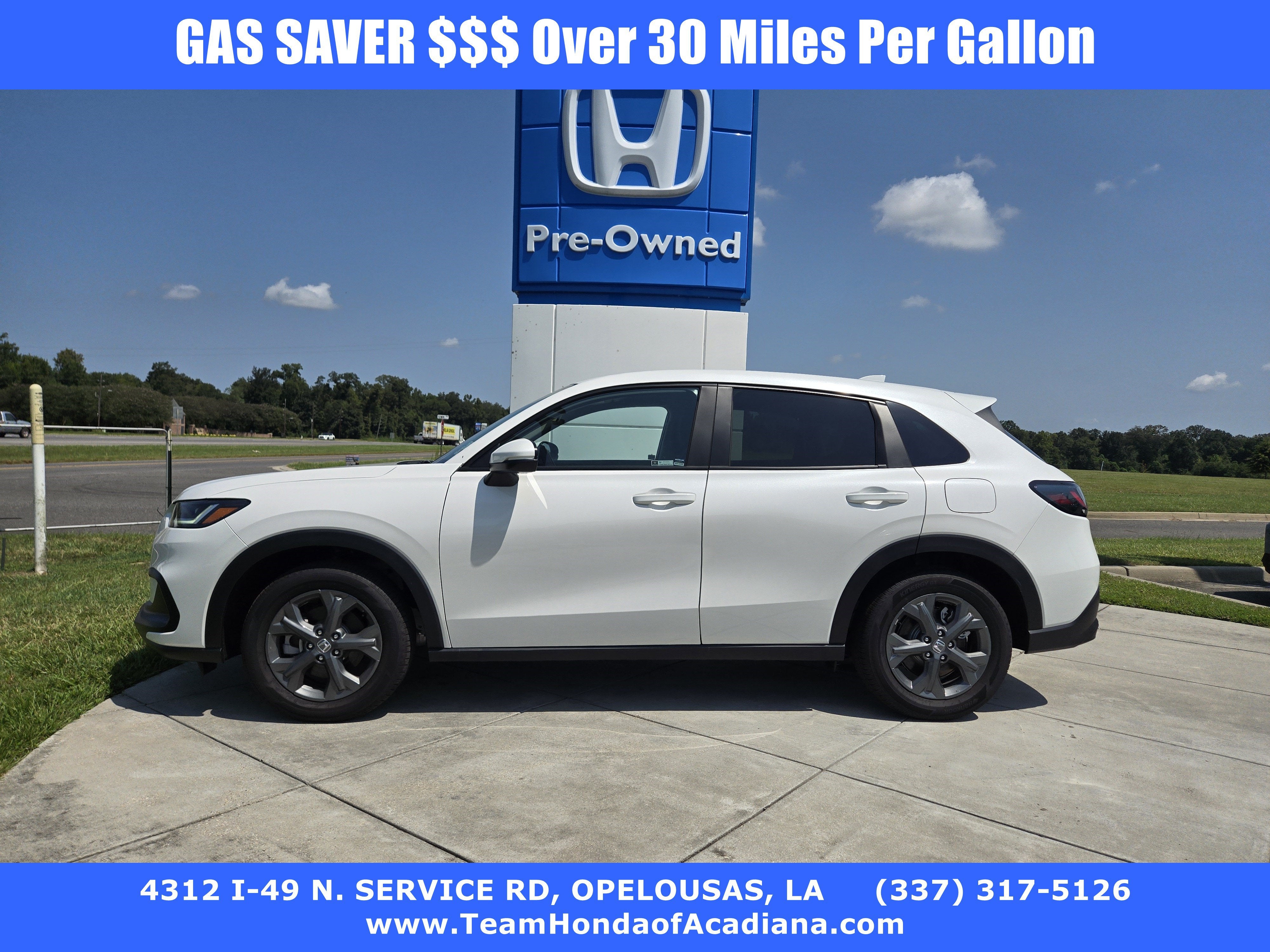 2026 Honda HR-V LX in Platinum White Pearl — front three-quarter view