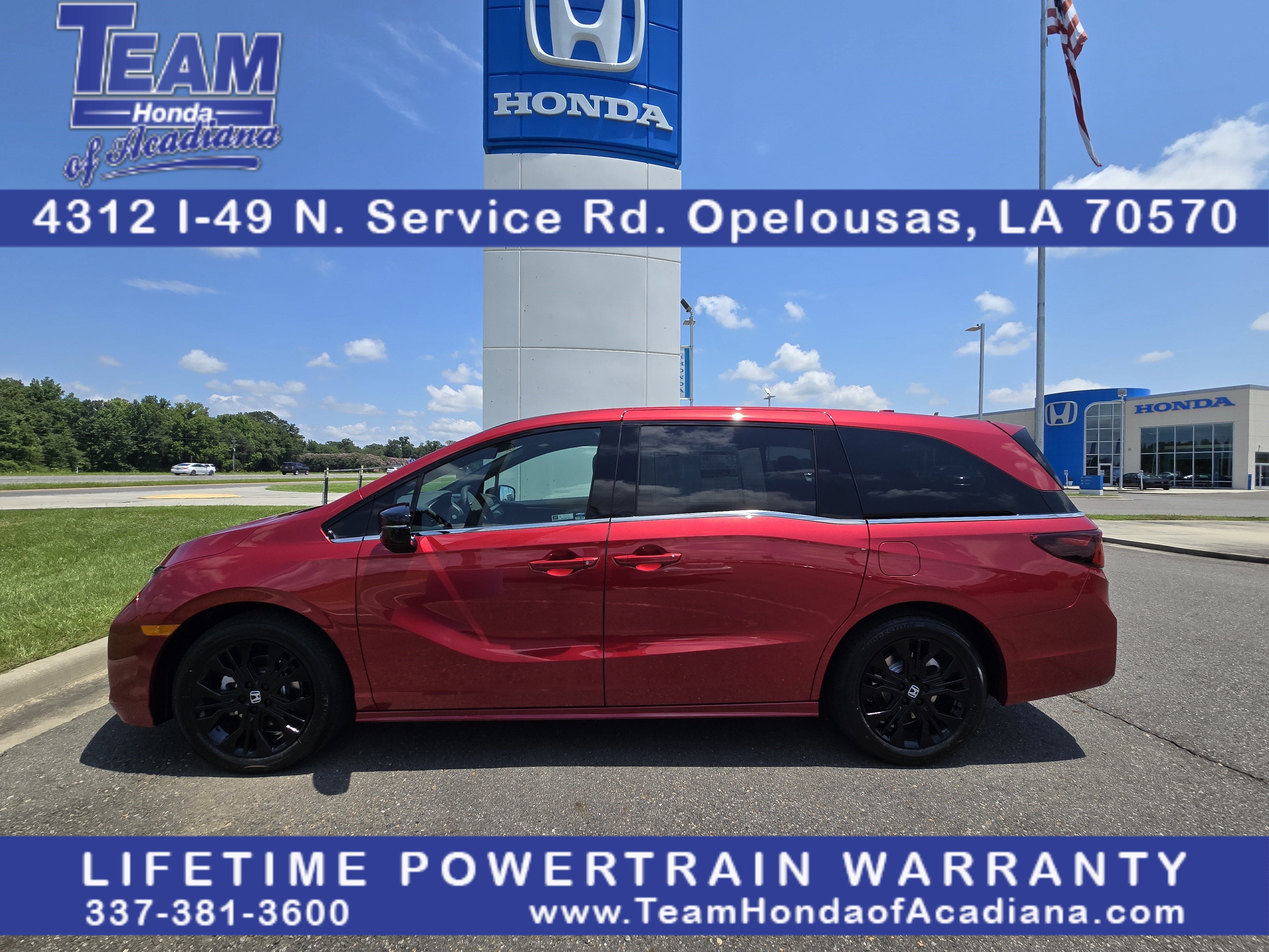 2026 Honda Odyssey Sport-L in Radiant Red Metallic II — front three-quarter view