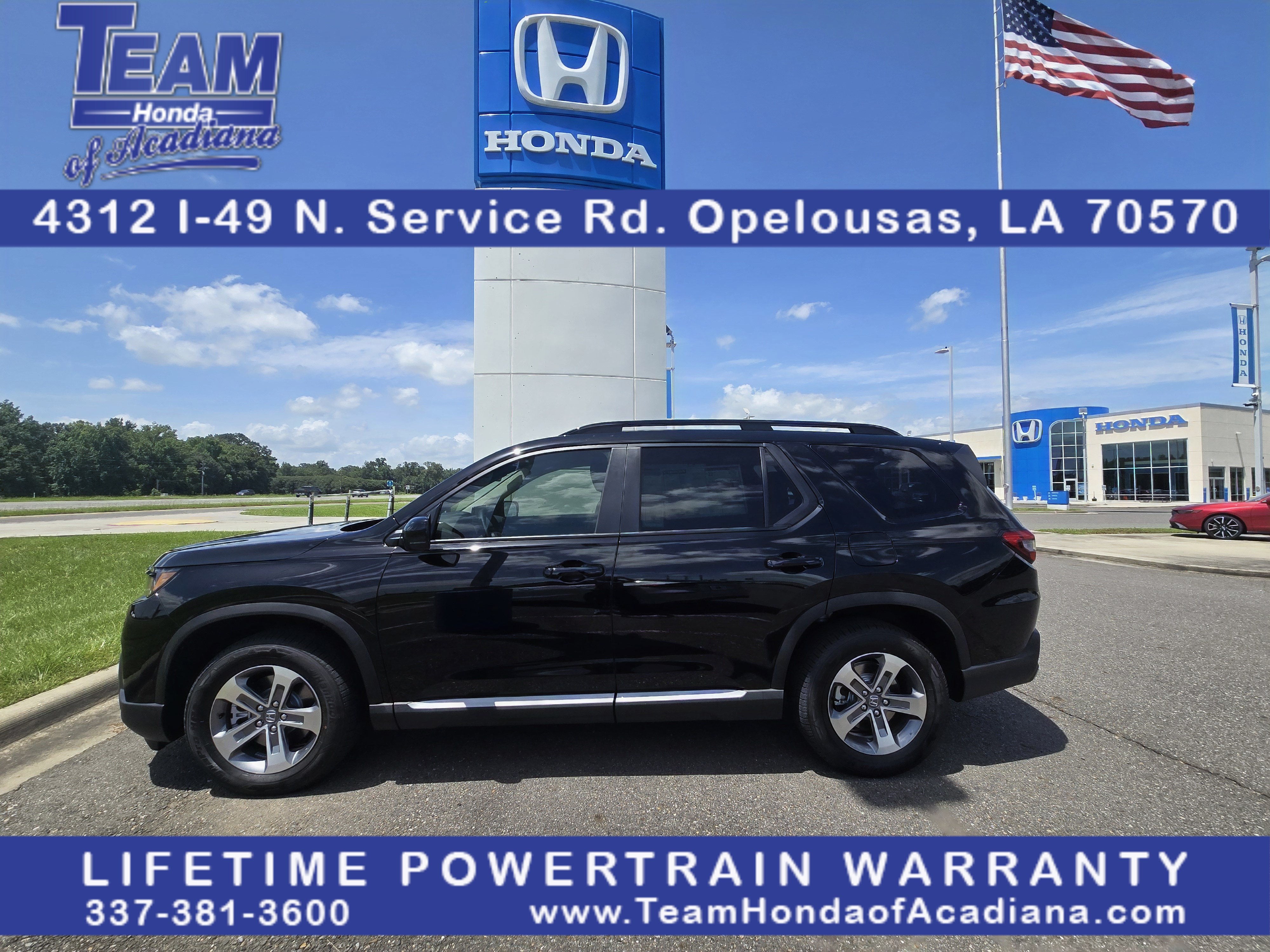 2026 Honda Pilot EX-L in Crystal Black Pearl — front three-quarter view
